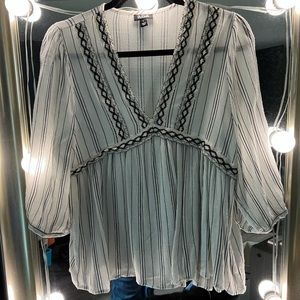 Black and White Blouse